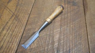 L4828 - Vintage 1 " Stanley No.  750 Bevel Edge Socket Wood Chisel Woodworking Tool