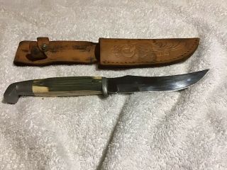 Vintage Antique Queen Steel 77 Hunting Knife With Sheath