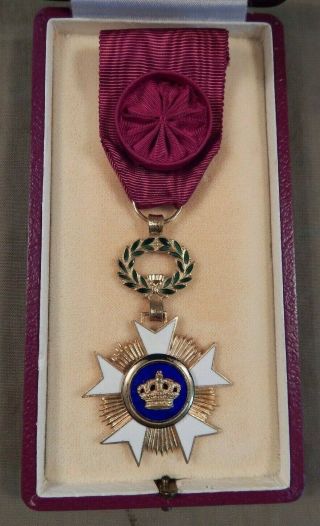 Vintage Wwii Era,  Belgium Military Medal,  Order Of The Crown,  Officer’s Medal,