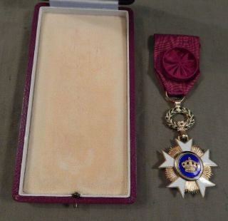Vintage WWII era,  Belgium Military Medal,  ORDER OF THE CROWN,  Officer’s Medal, 3