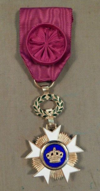 Vintage WWII era,  Belgium Military Medal,  ORDER OF THE CROWN,  Officer’s Medal, 4