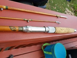 Vintage Montague Clipper Hexagon 9ft Fly Rod In U.  S.  Army M - 8 Spare Barrel Case