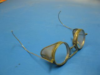 Vintage Safety Glasses Wire Metal Frame Mesh Side Shields Steampunk Chopper 2