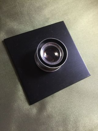 Rare Vintage Hexar Konishiroku Lens 1:3,  5 F=75mm No 1770234 On 4”x4” Plate