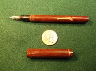 Neat Vtg Antique Unbranded (store Brand?) Fountain Pen,  " Accurate Stainless " Nib