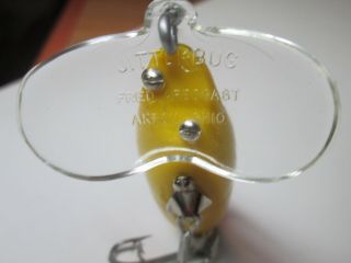 Rare Unknown Clear Lip Jitterbug Lure Big 2 5/8 " Body Arbogast Topwater Frog