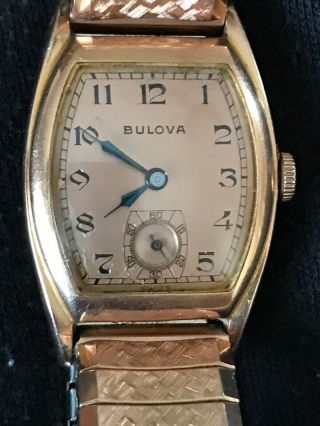 Vintage Bulova Watch With Speidel Stretch Band 8688418 Gold - Tone