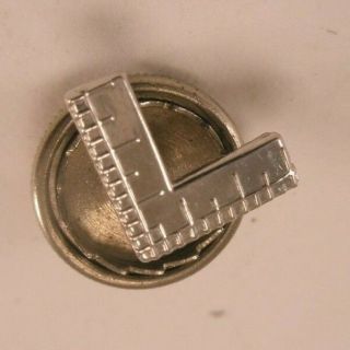 - Carpenter Square 14k Solid White Gold Vintage Small Screw Back Lapel Pin Mason