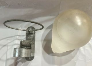 Vintage Glass Fire Grenade Extinguisher With Wall Bracket 3