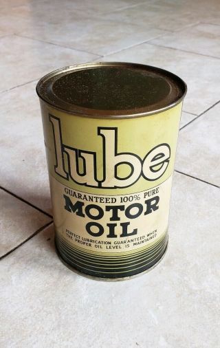 Vintage Lube 1 Quart Motor Oil Can