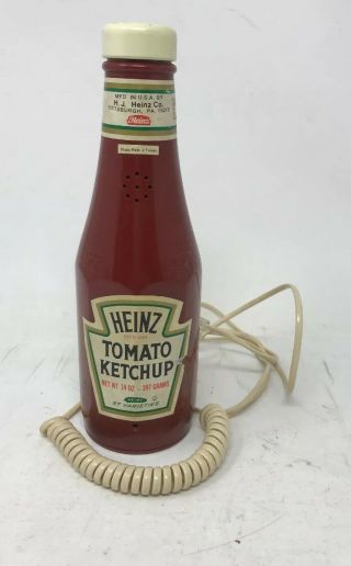 Vintage Heinz Ketchup Bottle Push Button Land Line Telephone