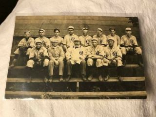 Antique Vintage Photo " V " Baseball Team Rppc