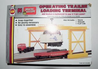Vintage A.  H.  M.  21004 N Scale Operating Trailer Loading Terminal Accessory