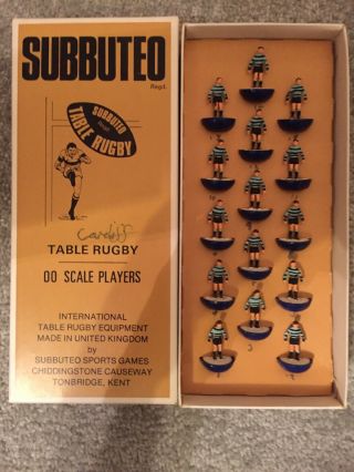 Subbuteo Rugby Team Cardiff 00 Scale Players Vintage