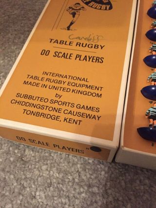 Subbuteo Rugby Team Cardiff 00 Scale Players Vintage 3