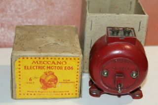 Vintage Meccano Made In England E06 Electric Motor 6v
