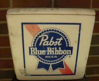 Vintage Pabst Blue Ribbon Beer Advertising Cooler Pbr
