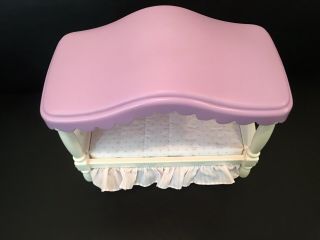 My Size Barbie Little Tikes Furniture Canopy Bed With Bed Skirt Vintage