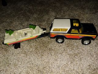 Vintage Nylint Ford Broncobass Chaser With Trailer And Boat
