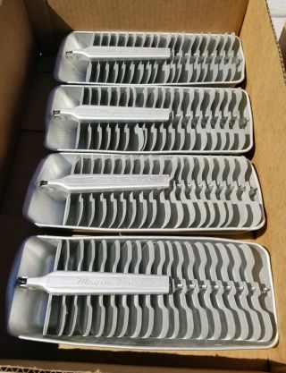 Vintage Magic Touch 38 Ice Cube Trays Metal Silver,  4 Trays One Price