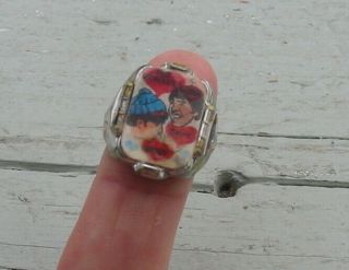 Vintage I Love Monkees All 4 Members Flicker Ring Gumball Prize Jewelry Old