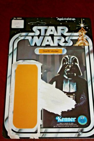 Vintage Kenner Star Wars 12 Back Darth Vader Cardback 1977 Card Back Unpunched