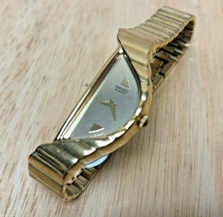 Vintage Seiko 1f20 - 5d59 Lady Half Moon Asymmetric Quartz Watch Hours Battery