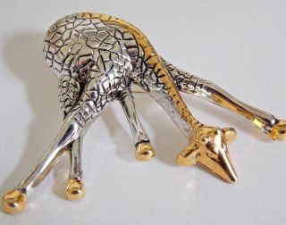 Gold Plated Silver Tone Vintage Signed Best Giraffe Brooch Pendant Jewelry