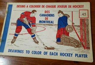 Montreal Canadiens Vintage Coloring Book - Early 1960 