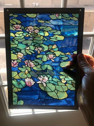Vintage Stained Glass Monet 1988 Waterlilies Glassmasters