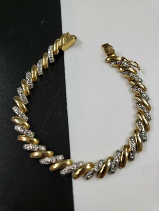 Vintage Sterling Silver 925 Dbj Dee Berkley Jewelry 2 Tone Fancy Bracelet 7 " L