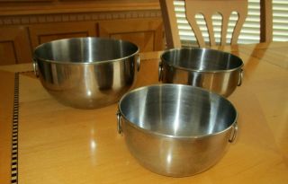Vintage Farberware Stainless Nesting Mixing Bowls Double Ring