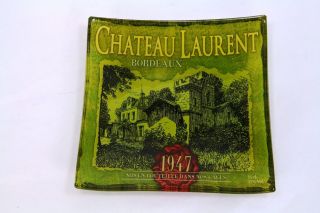Chateau Laurent Bordeaux 1947 Vintage Wine Label Plate Glass Art Decor