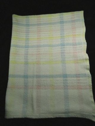 Vintage Pastel Plaid Weave Baby Blanket Wpl1675 100 Cotton