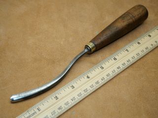 Vintage Old Buck Bros 1/4 " Deep 10 Or 11 Sweep Long Bent Wood Carving Chisel