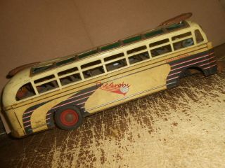 Vintage Japan Iy Toys 16 1/2 " Tin Friction Sight Seeing Bus