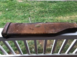 Vintage Leg O Mutton Take Down Rifle Leather Hard Case Locking 11 - 30 Parker