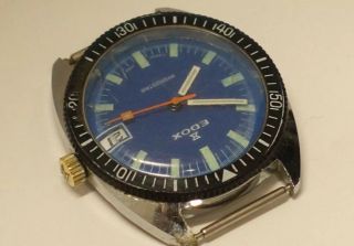 Vintage Edox Hydrostar Diver Automatic Mens Watch S.  Steel