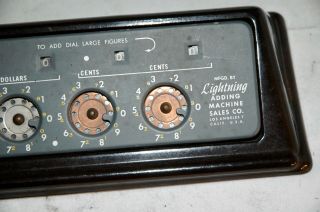 Antique Calculator LIGHTNING ADDING MACHINE Vintage Bakelite Add Meter Base 4