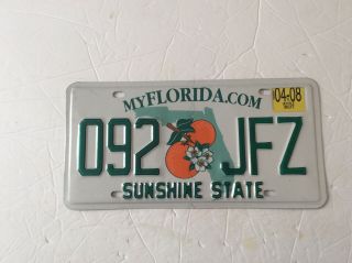 Vintage 2008 Florida Orange Blossom License Plate (092 Jfz)