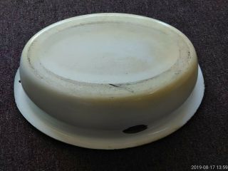 Vintage Porcelain Enamel Baby Bath Tub Wash Basin Large Oval White Black Edge 4