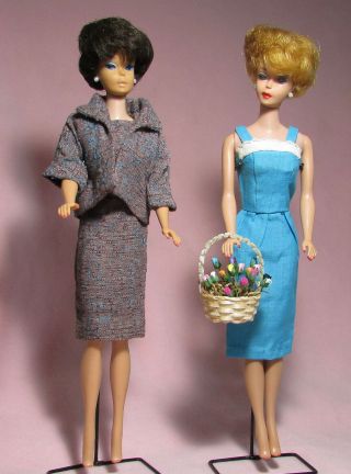 For Vintage Barbie - Twin 1960s Outfits - Weekday Suit,  Weekend Sundress - Cute