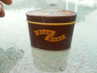 Vintage BLUE BOAR ROUGH CUT Tobacco Advertising TIN Can Container 3