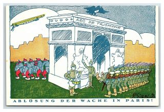 Vintage Postcard German Wwi Propaganda Arc De Triomphe German Army I16