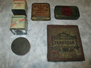 Vintage Lucky Strike,  Tennyson,  Royal,  Coppenhagen & Middleton Tobacco Tins