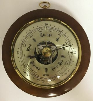Vintage Aneroid Lufft Precision Barometer,  Made In West Germany Oak/brass - Vgc