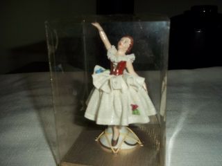 Vintage Dresden Lace Porcelain Ballerina Figurine 1950 
