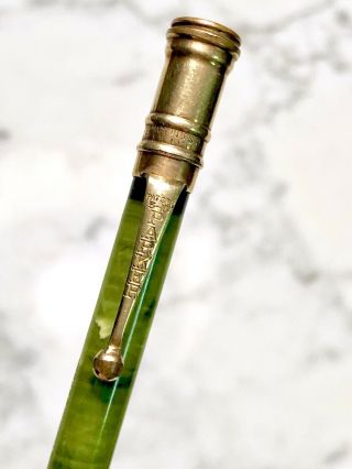 Vintage Parker Duofold Mechanical Pencil - Jade Green Marble W/ Gold Filled