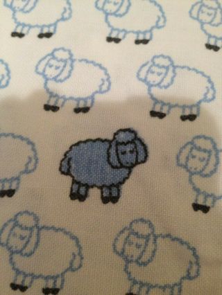 Vtg King Size Flannel Sheet With Little Sheep/ Lambs By Stevens