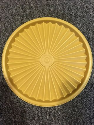 Vintage Tupperware 808 Gold Servalier Replacement Lid 6 1/2” Round Seal